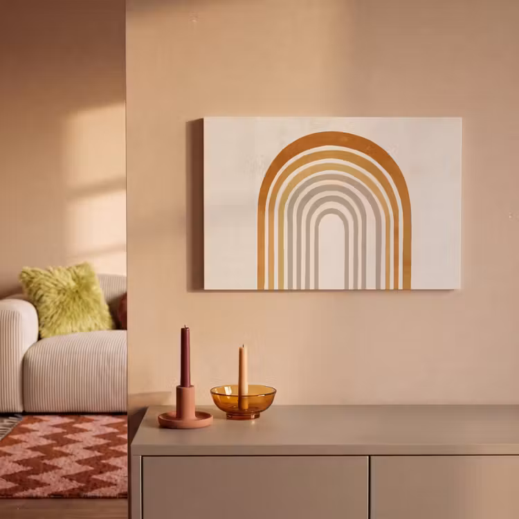 Canvas schilderij - Minimalistisch - Boog - Lijnen - Beige — 2