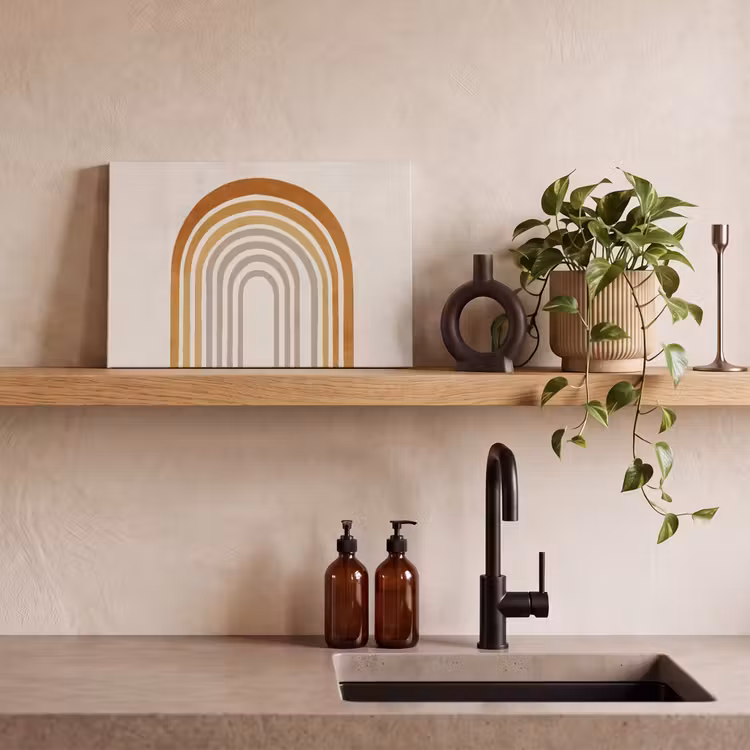 Canvas schilderij - Minimalistisch - Boog - Lijnen - Beige — 3