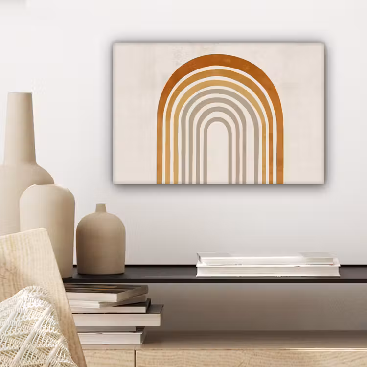 Canvas schilderij - Minimalistisch - Boog - Lijnen - Beige — 5