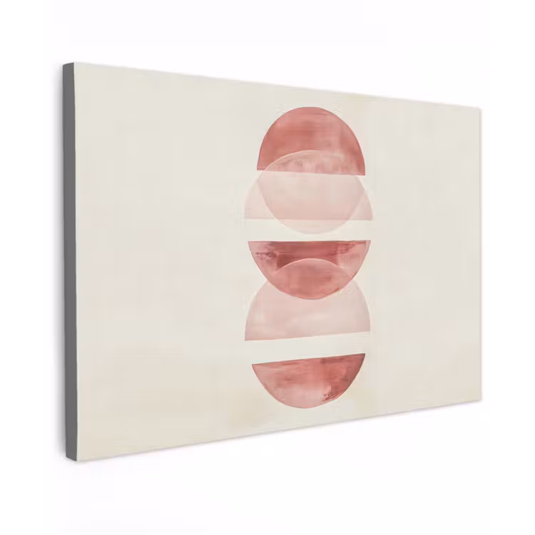 Canvas schilderij - Minimalistisch - Cirkels - Roze — 1