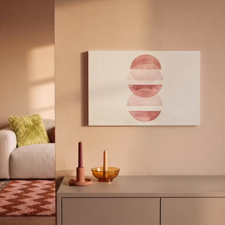 Canvas schilderij - Minimalistisch - Cirkels - Roze — 2