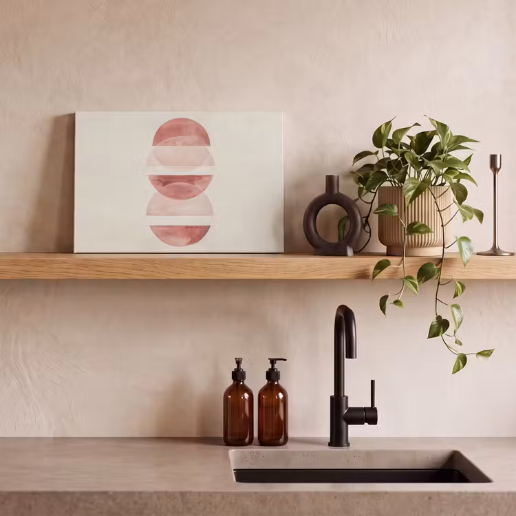 Canvas schilderij - Minimalistisch - Cirkels - Roze — 3