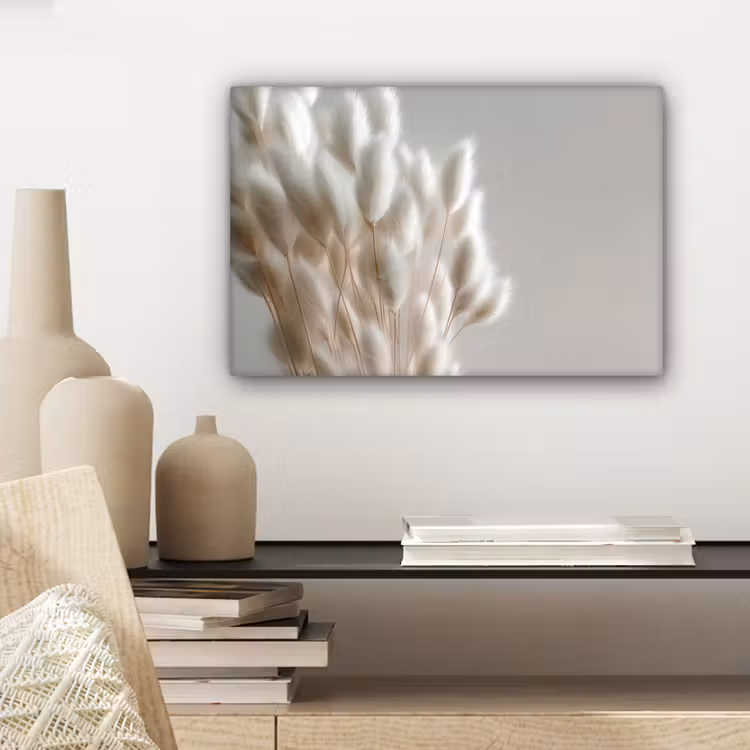 Canvas schilderij - Pluimen - Beige - Minimalistisch — 5