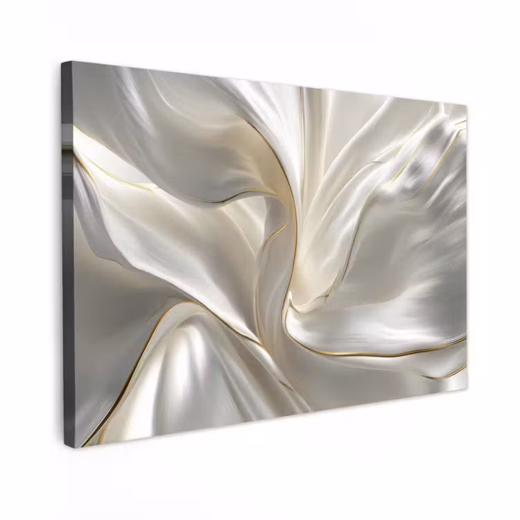 Canvas schilderij - Stof - Plooien - Goud — 1