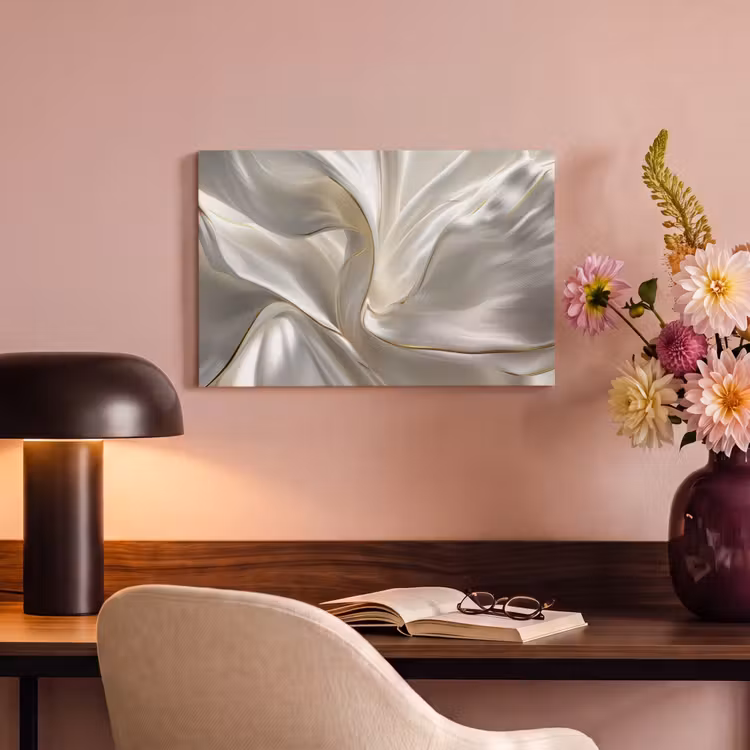 Canvas schilderij - Stof - Plooien - Goud — 4