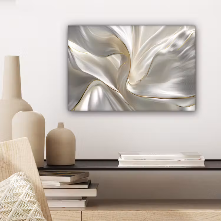Canvas schilderij - Stof - Plooien - Goud — 5