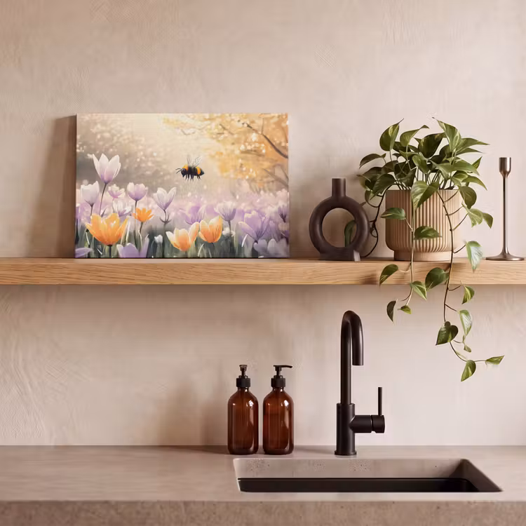 Canvas schilderij - Viooltjes - bij - Zonlicht — 3