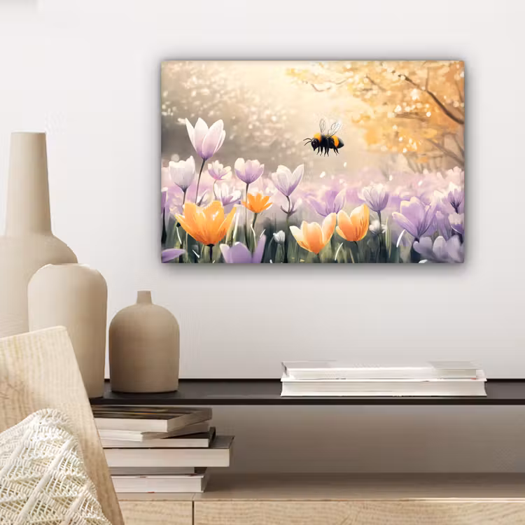 Canvas schilderij - Viooltjes - bij - Zonlicht — 5