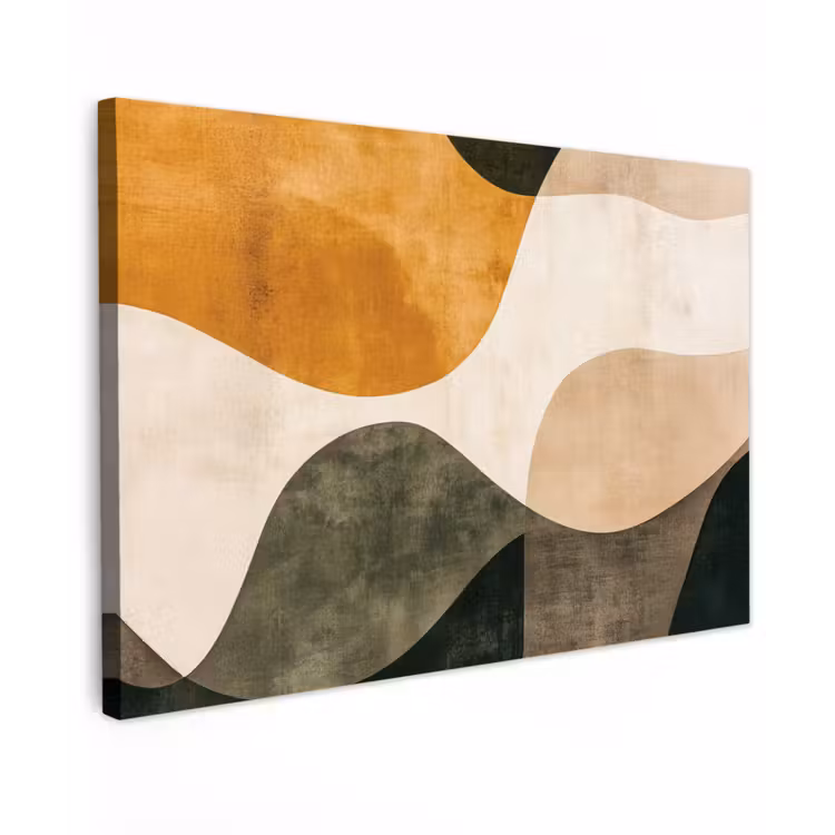 Canvas schilderij - Vormen - Okergeel - Abstract — 1