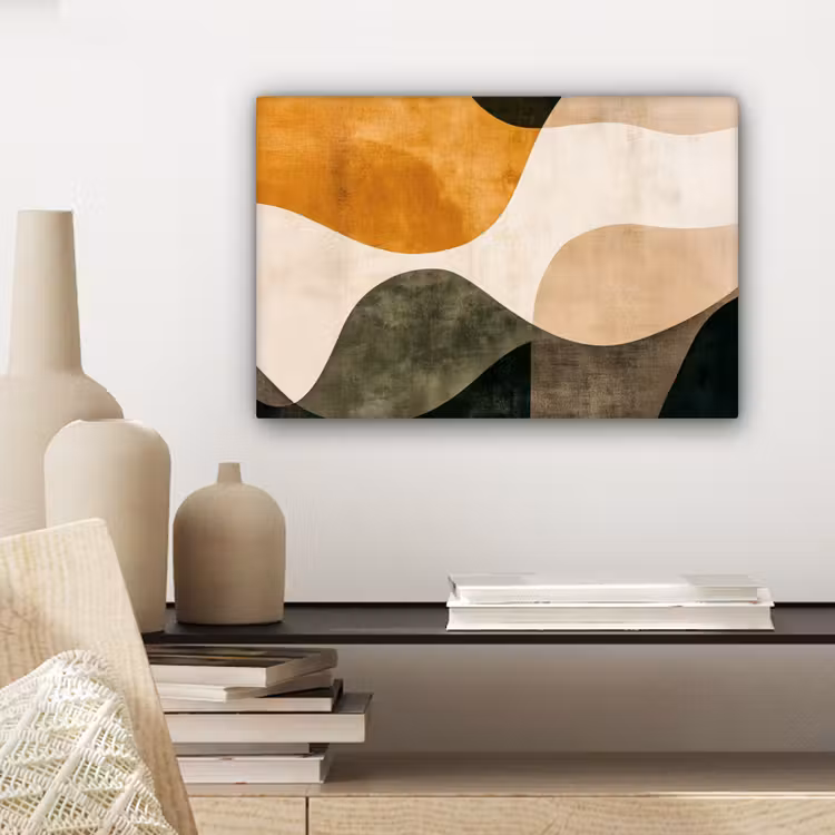Canvas schilderij - Vormen - Okergeel - Abstract — 5