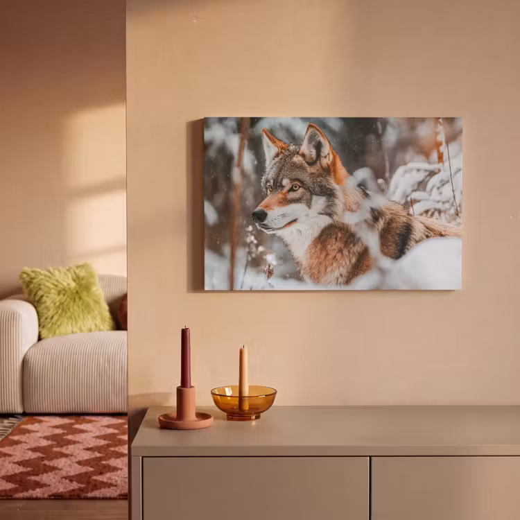 Canvas schilderij - Wolf - Sneeuw - Winter - Dieren - Natuur - Sneeuw — 2