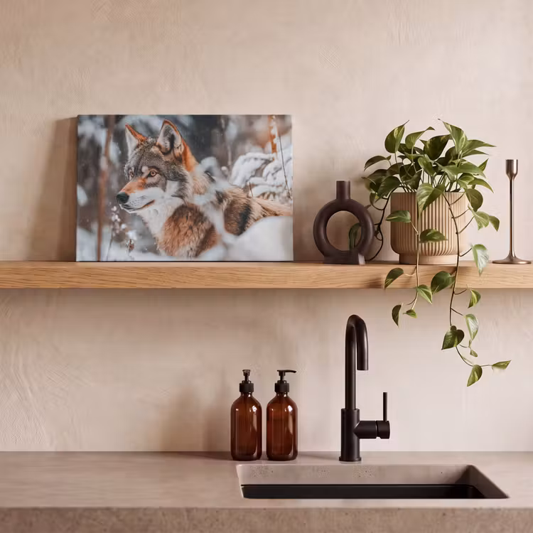 Canvas schilderij - Wolf - Sneeuw - Winter - Dieren - Natuur - Sneeuw — 3