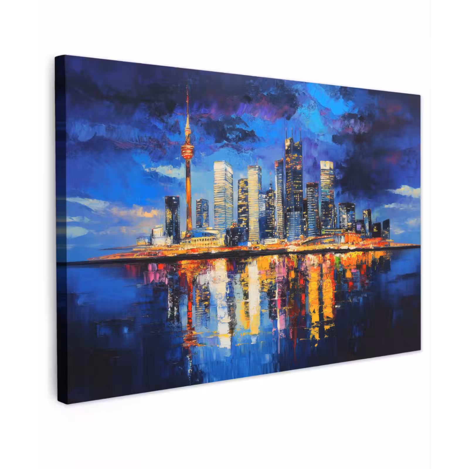 Canvas schilderij - Skyline Toronto - Modern - Stadslicht - Blauw — 1