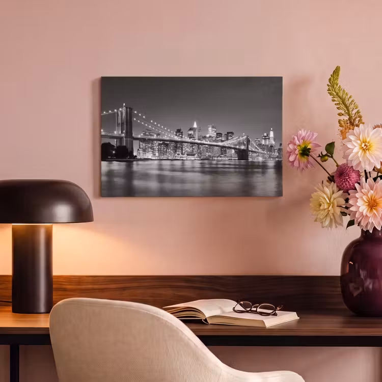 Canvas schilderij - New York - Brug - Brooklyn - Zwart wit - Architectuur — 4