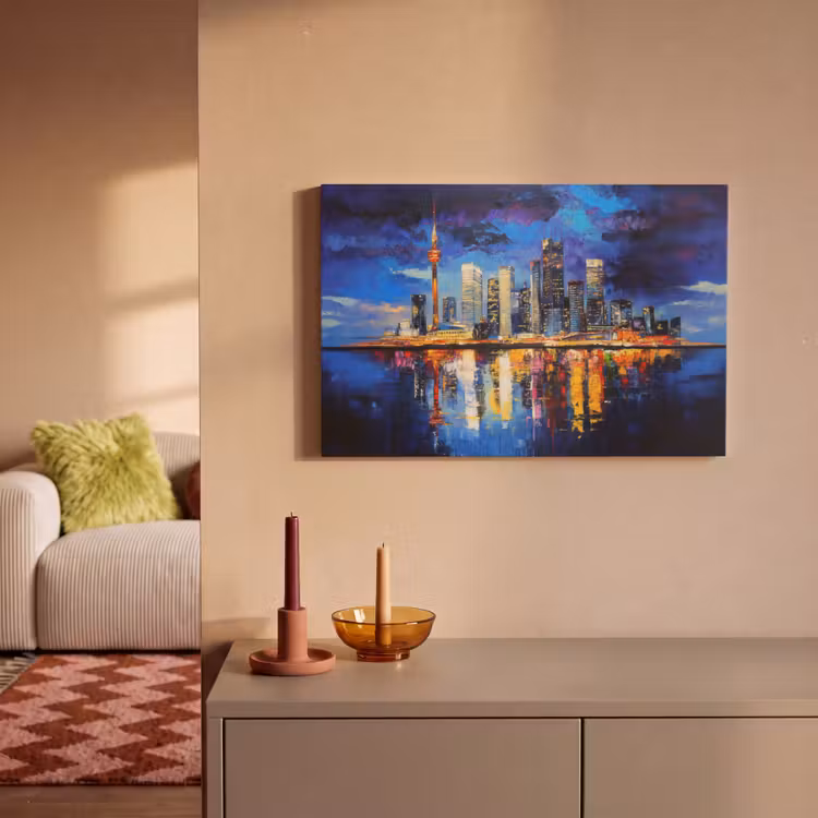 Canvas schilderij - Skyline Toronto - Modern - Stadslicht - Blauw — 2