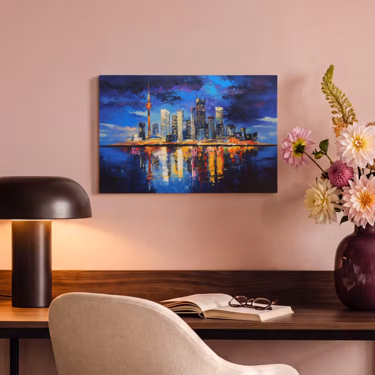 Canvas schilderij - Skyline Toronto - Modern - Stadslicht - Blauw — 4