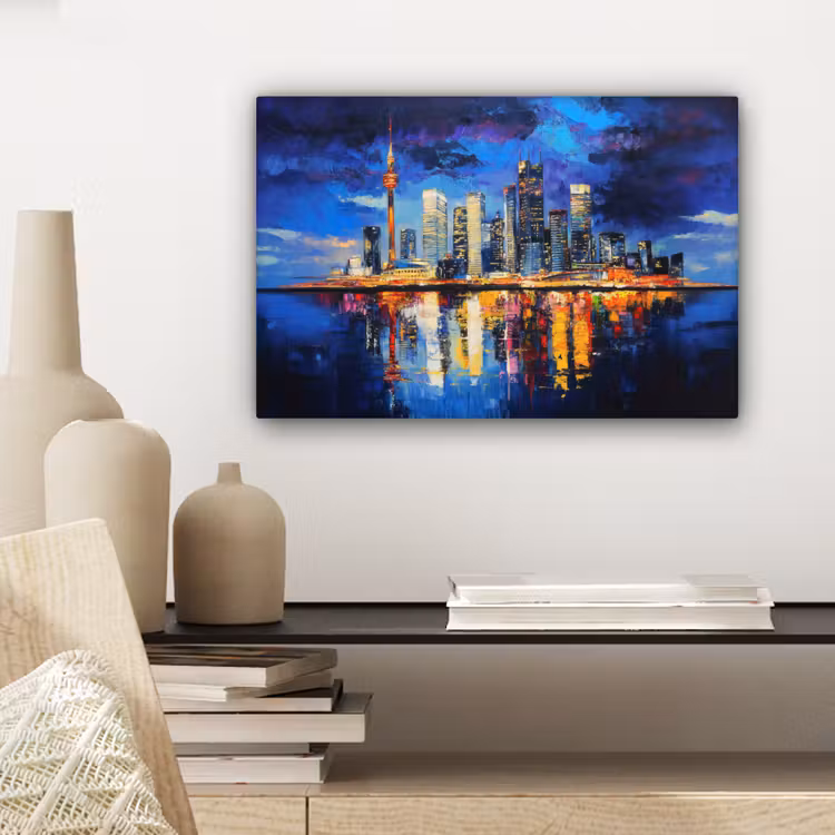 Canvas schilderij - Skyline Toronto - Modern - Stadslicht - Blauw — 5