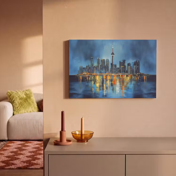 Canvas schilderij - Skyline Toronto - Water - Stadslichten - Toren — 2