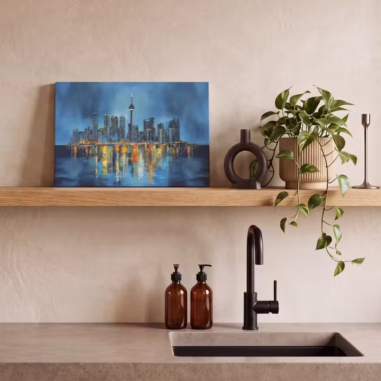 Canvas schilderij - Skyline Toronto - Water - Stadslichten - Toren — 3