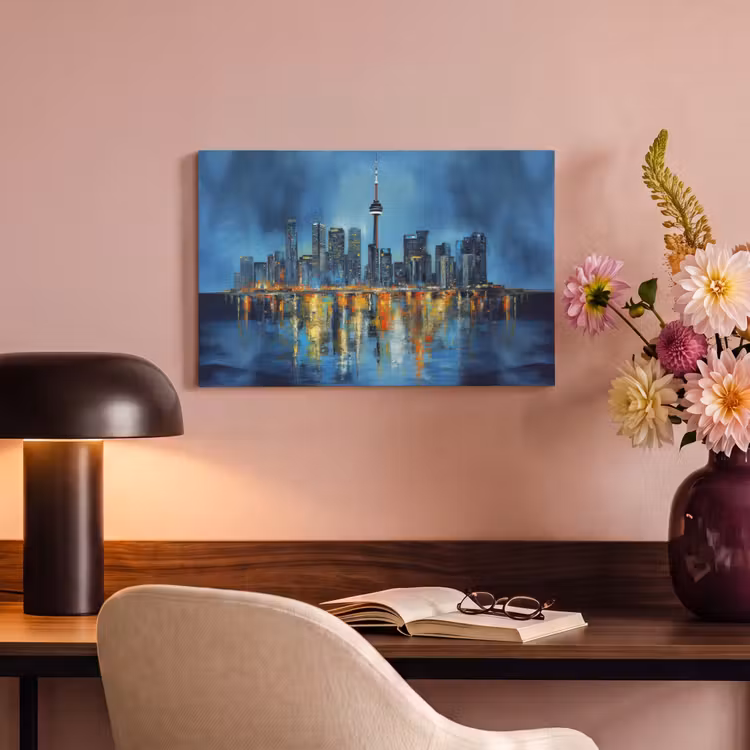 Canvas schilderij - Skyline Toronto - Water - Stadslichten - Toren — 4