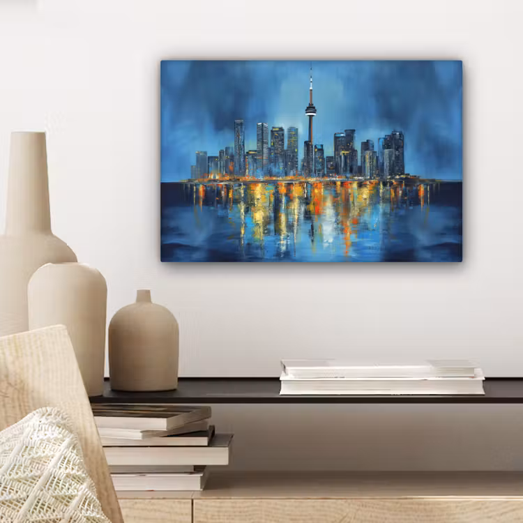 Canvas schilderij - Skyline Toronto - Water - Stadslichten - Toren — 5