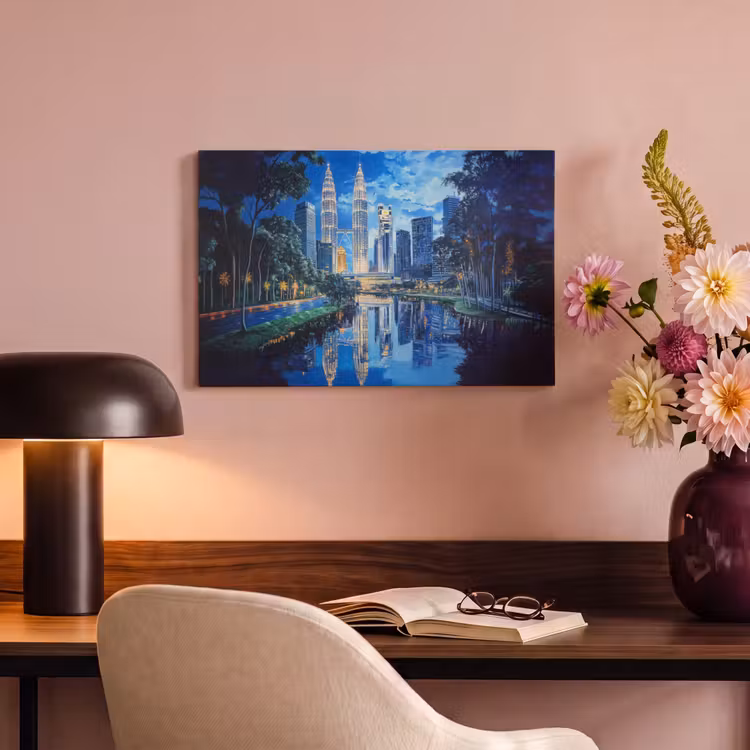 Canvas schilderij - Stad Kuala Lumpur - Skyline - Wolkenkrabbers - Water — 4