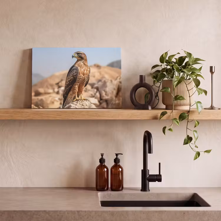 Canvas schilderij - Valk - Vogel - Rots - Macht — 3