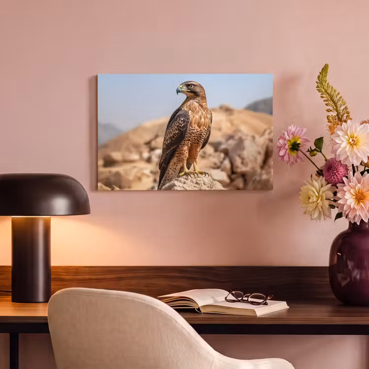 Canvas schilderij - Valk - Vogel - Rots - Macht — 4