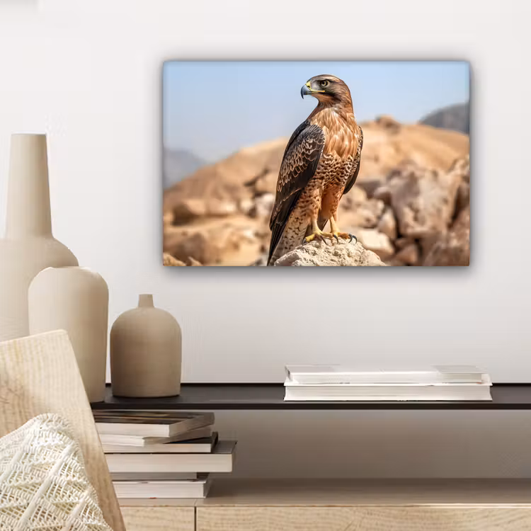 Canvas schilderij - Valk - Vogel - Rots - Macht — 5