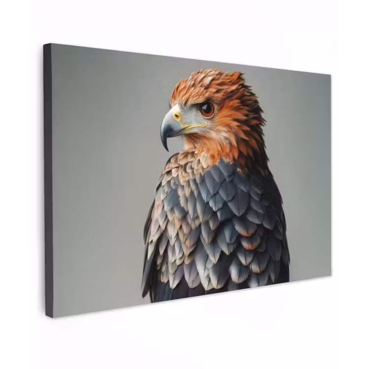 Canvas schilderij - Vogel - Realistisch - Veren - Bruin — 1