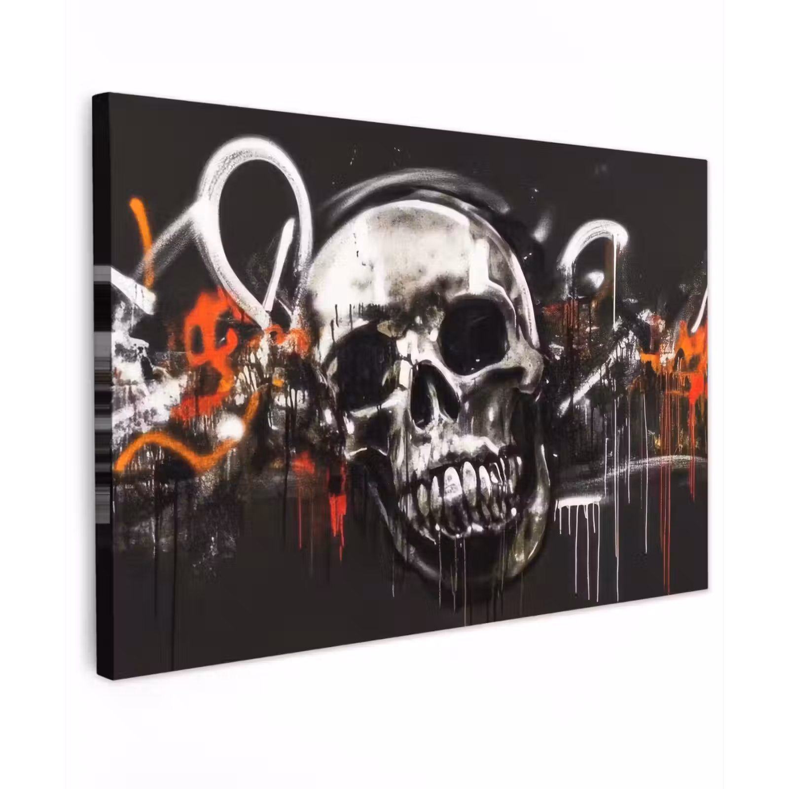 Canvas schilderij - Schedels - Kunst - Donker - Rood — 1
