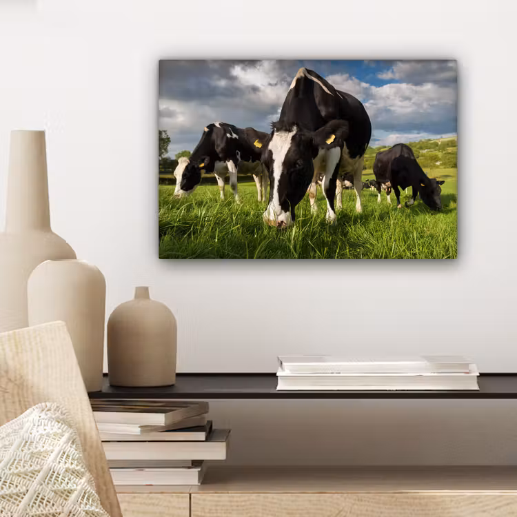 Canvas schilderij - Koeien - Dieren - Gras - Weiland - Boerderij — 5