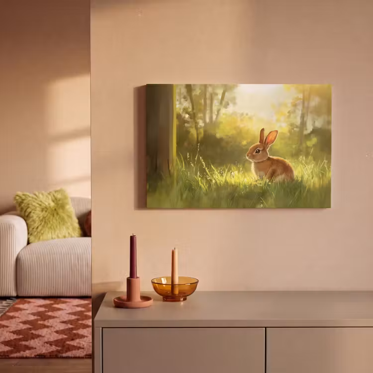 Canvas schilderij - Konijn - Zonlicht - Bos — 2