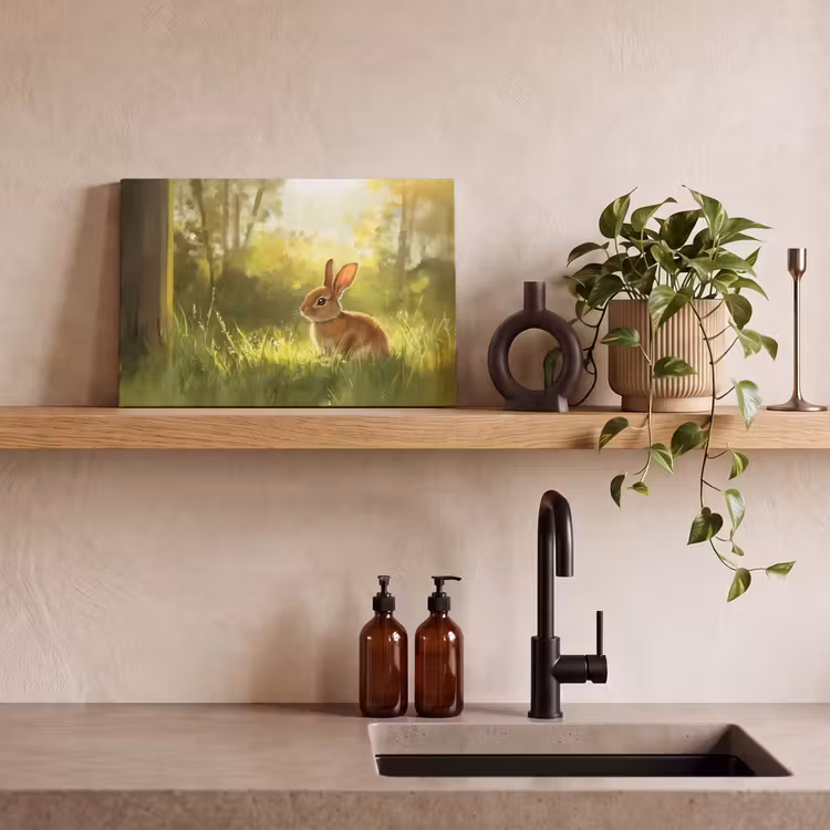 Canvas schilderij - Konijn - Zonlicht - Bos — 3