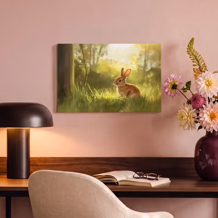 Canvas schilderij - Konijn - Zonlicht - Bos — 4