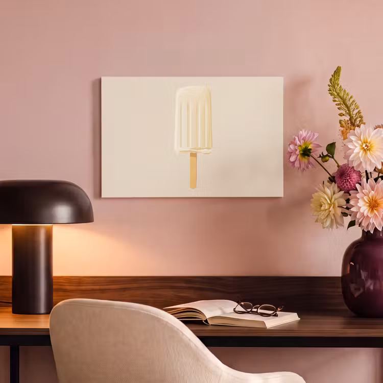 Canvas schilderij - Minimalistisch - Waterijsje - Stokje - Beige — 4