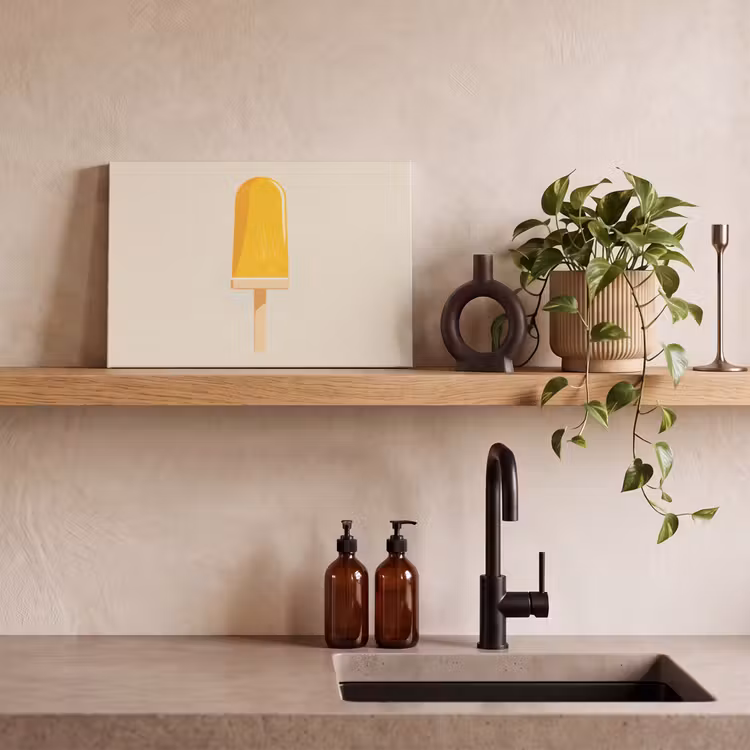 Canvas schilderij - Oranje - Stokje - Waterijsje — 3