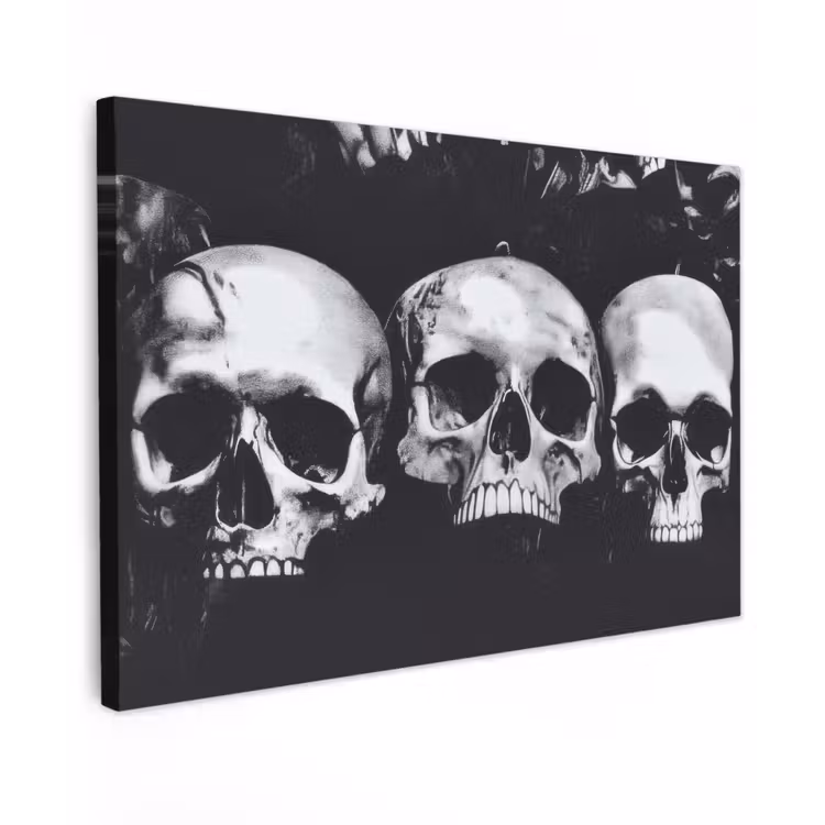 Canvas schilderij - Schedels - Zwart - Contrast — 1