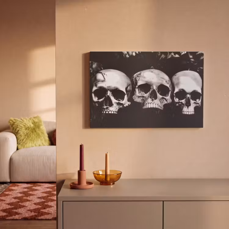 Canvas schilderij - Schedels - Zwart - Contrast — 2