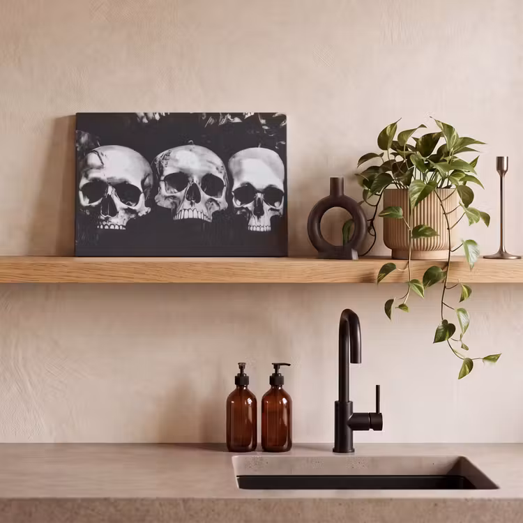 Canvas schilderij - Schedels - Zwart - Contrast — 3
