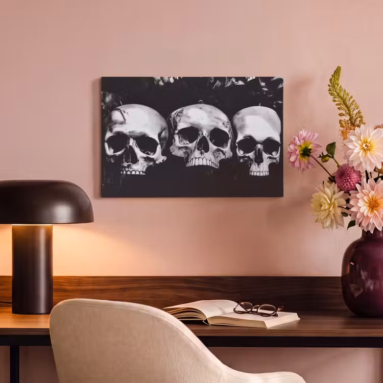 Canvas schilderij - Schedels - Zwart - Contrast — 4