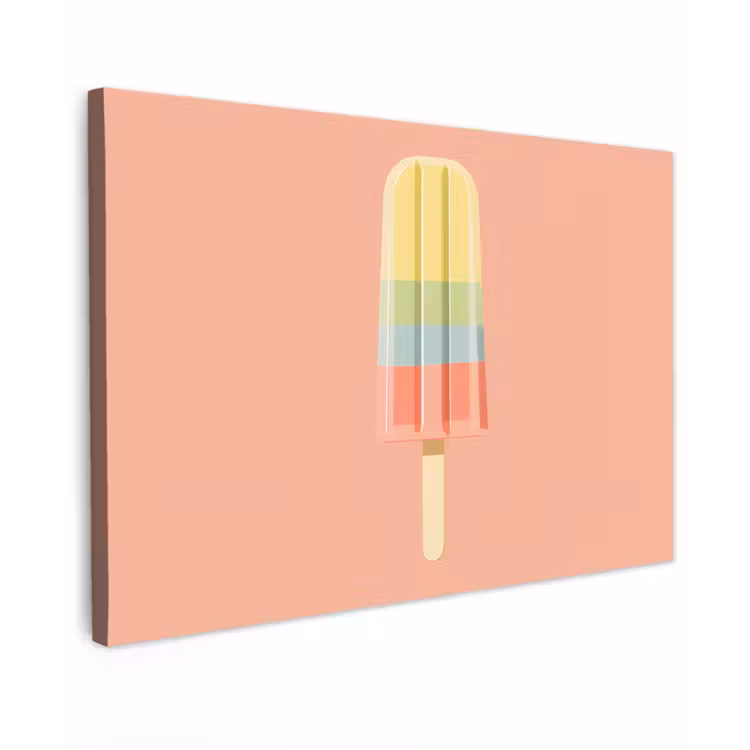 Canvas schilderij - Waterijsje - Pasteltinten - Minimalistisch — 1