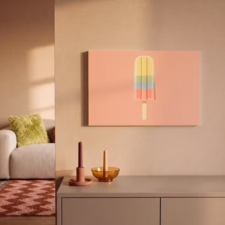 Canvas schilderij - Waterijsje - Pasteltinten - Minimalistisch — 2