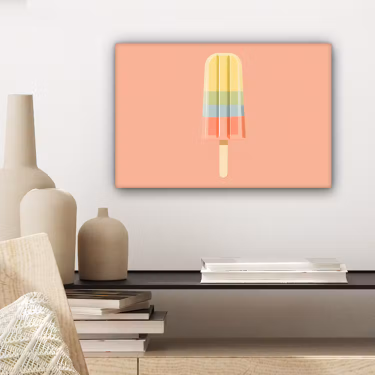 Canvas schilderij - Waterijsje - Pasteltinten - Minimalistisch — 5