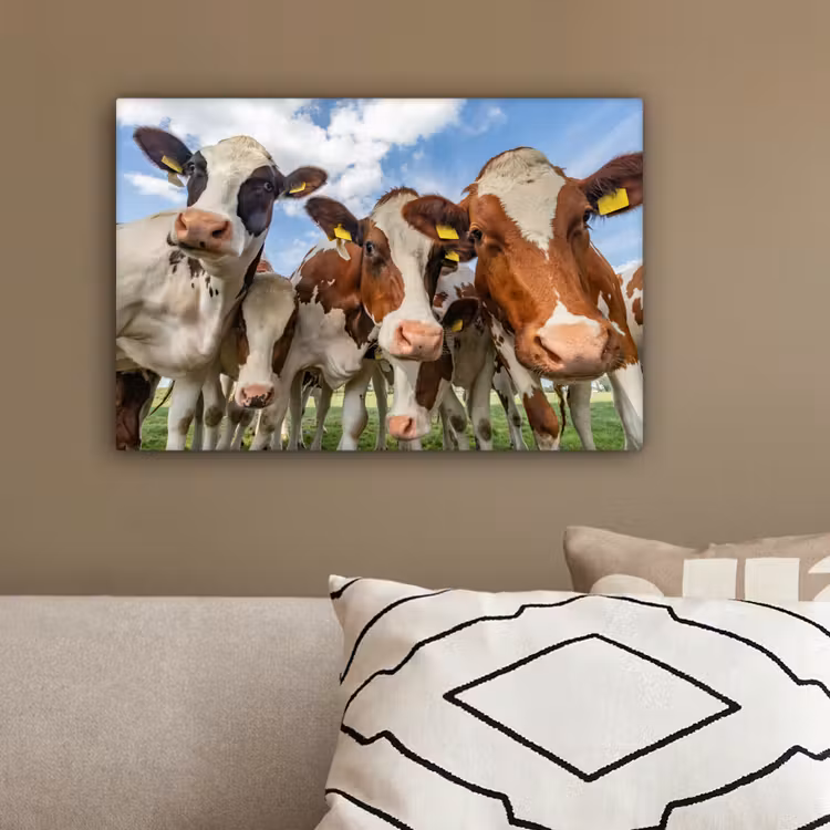 Canvas schilderij - Koeien - Dieren - Weiland - Natuur — 3
