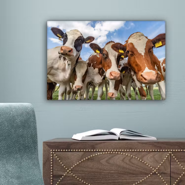 Canvas schilderij - Koeien - Dieren - Weiland - Natuur — 4