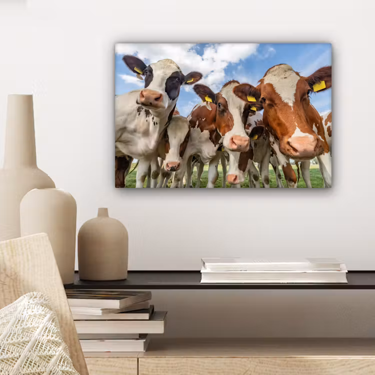 Canvas schilderij - Koeien - Dieren - Weiland - Natuur — 5