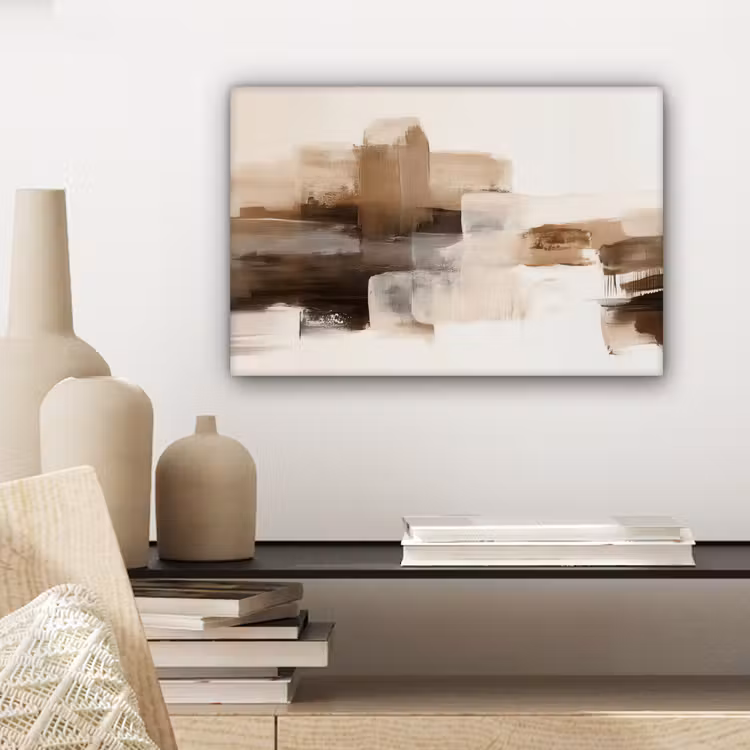 Canvas schilderij - Penseelstreken - Abstract landschap - Rust — 5