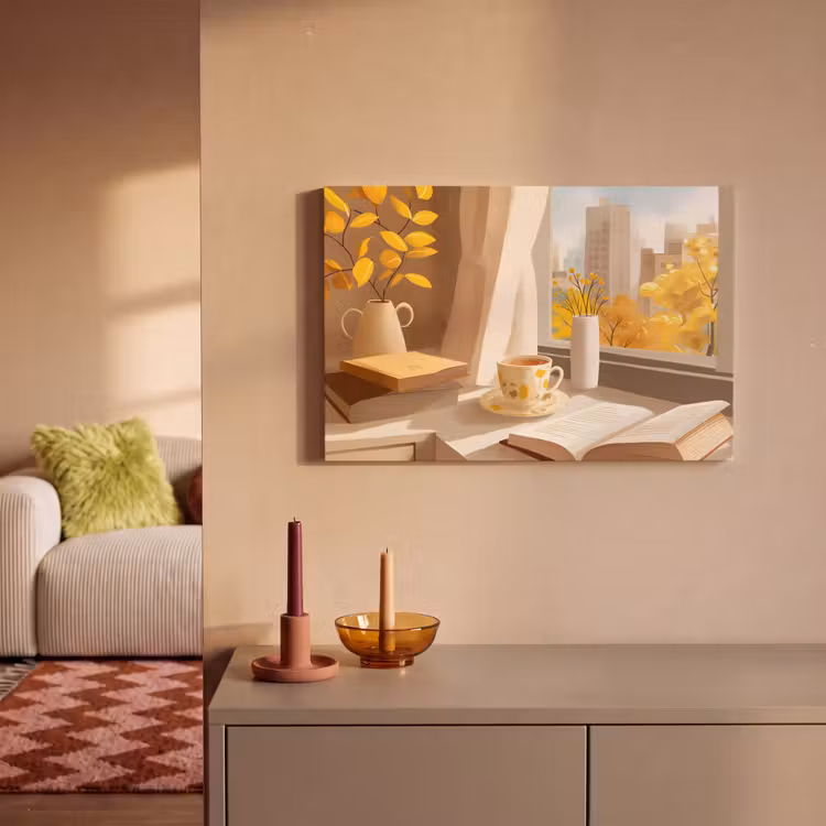 Canvas schilderij - Thee - Boek - Thee - Herfst — 2