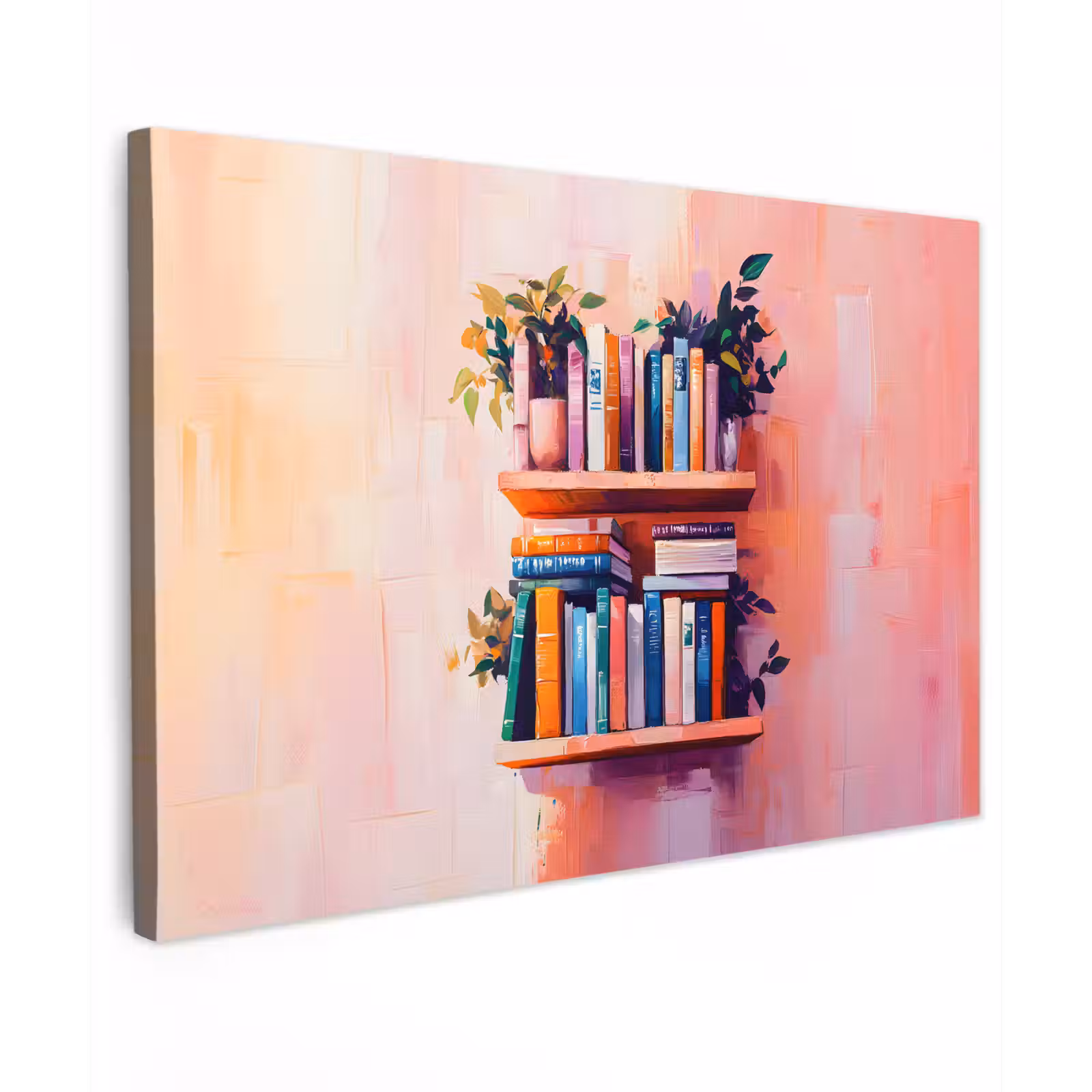 Canvas schilderij - Planken - Boeken - Bladeren — 1